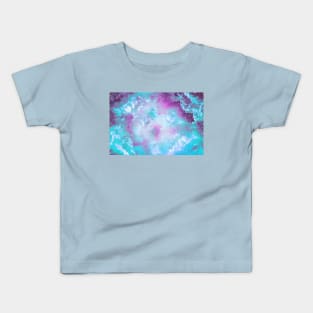 purple glitter masks design with turquoise clouds great gift pattern with sparkly sky Kids T-Shirt